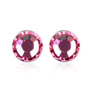 Austrian Swarovski Elements crystal round stud earrings ( Pink)