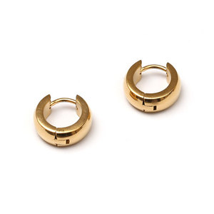 Unisex gold-plated 304 Stainless Steel huggie hoop earrings