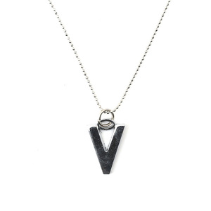 Silver-tone initial V pendant necklace