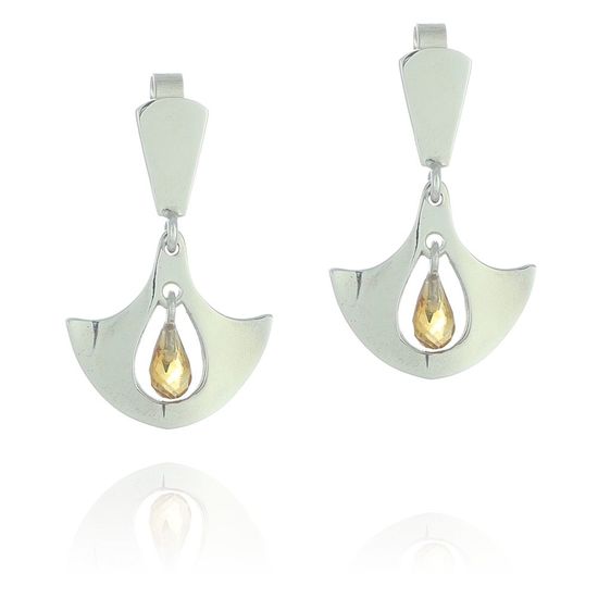 Ray Earrings with Briolette Citrines