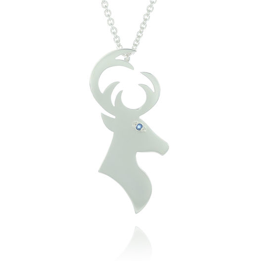 Stag Pendant Necklace Polished