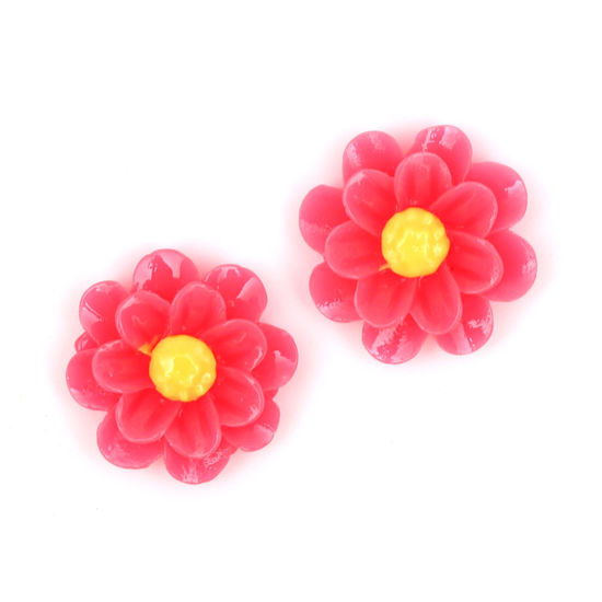 Light coral daisy flower with gold-tone clip earrings