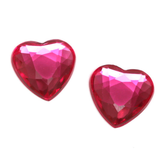 Camellia faceted acrylic rhinestone heart clip...