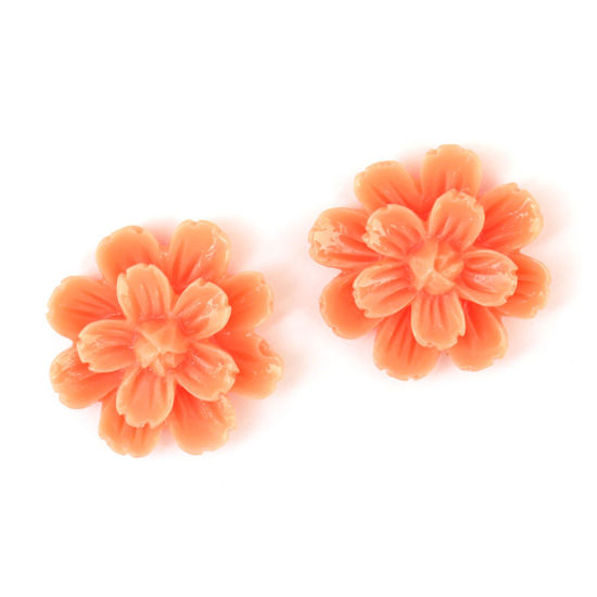 Sandy brown carnation flower clip on earrings