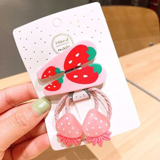 Strawberry Hair Clips and Hair Bobbles â€“...