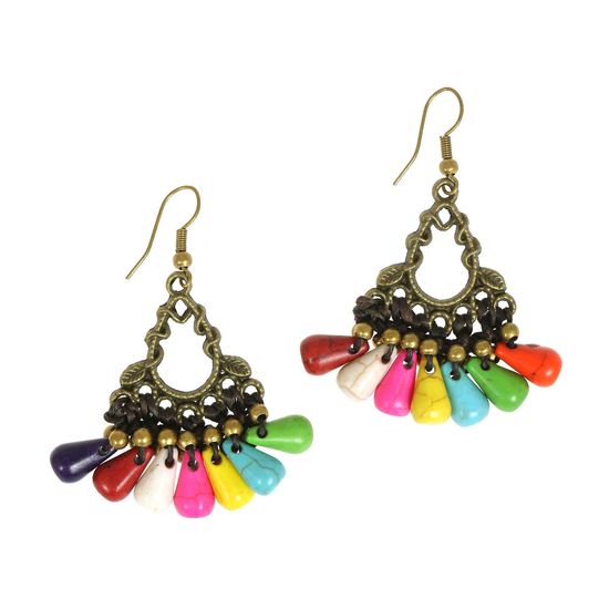 Handmade Multicoloured Beads with Vintage Brass...