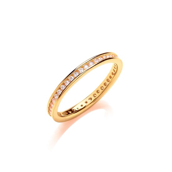 2mm Eternity Ring, Gold-plated Silver