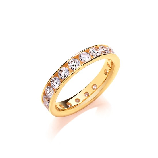 4mm Eternity Ring, Gold-plated Silver