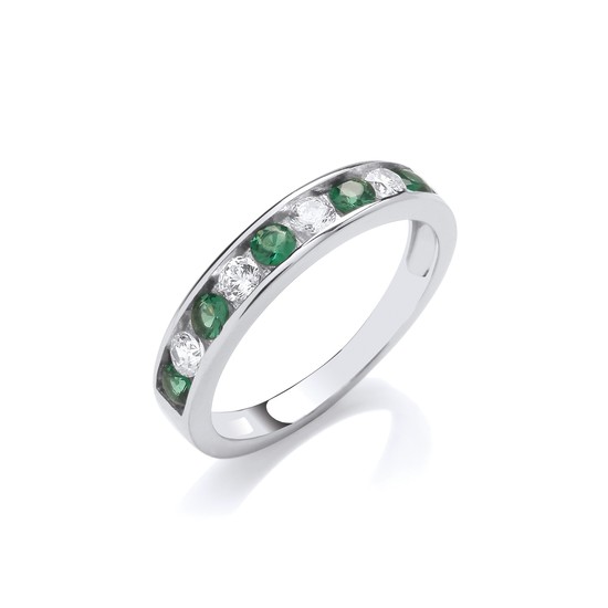 Emerald-Green Channel Ring