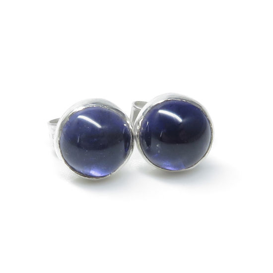 Iolite Sterling Silver Earring, 6mm Stone