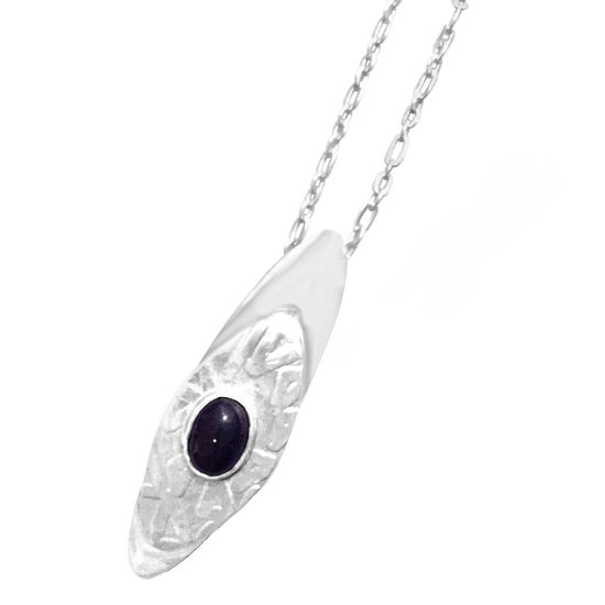 925 Silver Pendant with 8 x 6mm Blue Goldstone,...