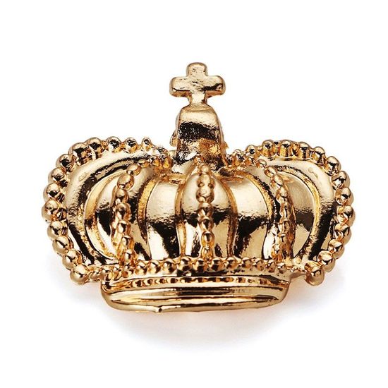 Gold-tone Crown Brooch