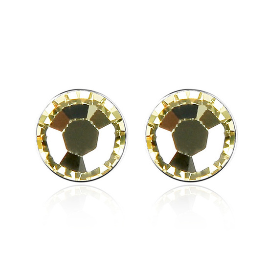 Austrian Swarovski Elements crystal round stud earrings ( Yellow )