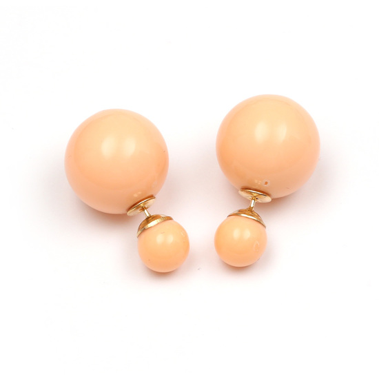 Pfirsichfarbene Perlen aus Kunstharz