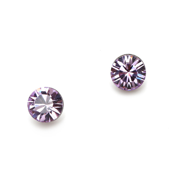 Violet Austrian crystal stud earrings with Sterling Silver posts and backs