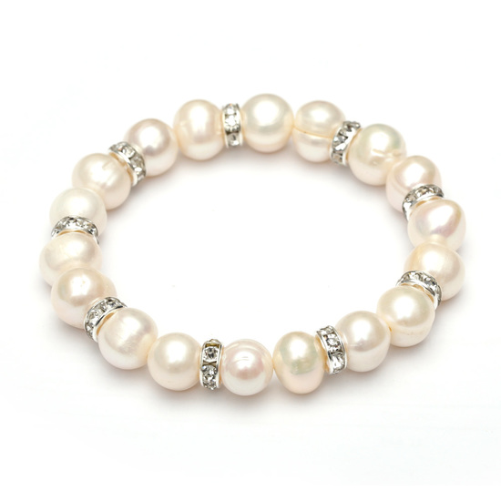 Perlen aus Frischwasserkultur mit elastischem Band (Grad AA)